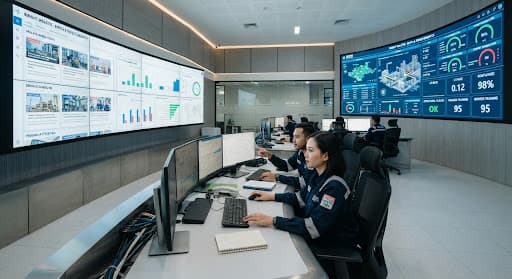 Ruang pelatihan sertifikasi K3 dengan peserta dan instruktur